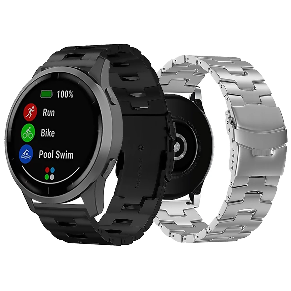 

Ремешок для смарт-часов Garmin Vivoactive 4, браслет из титана с металлическим ремешком, аксессуары для наручных часов, 22 мм