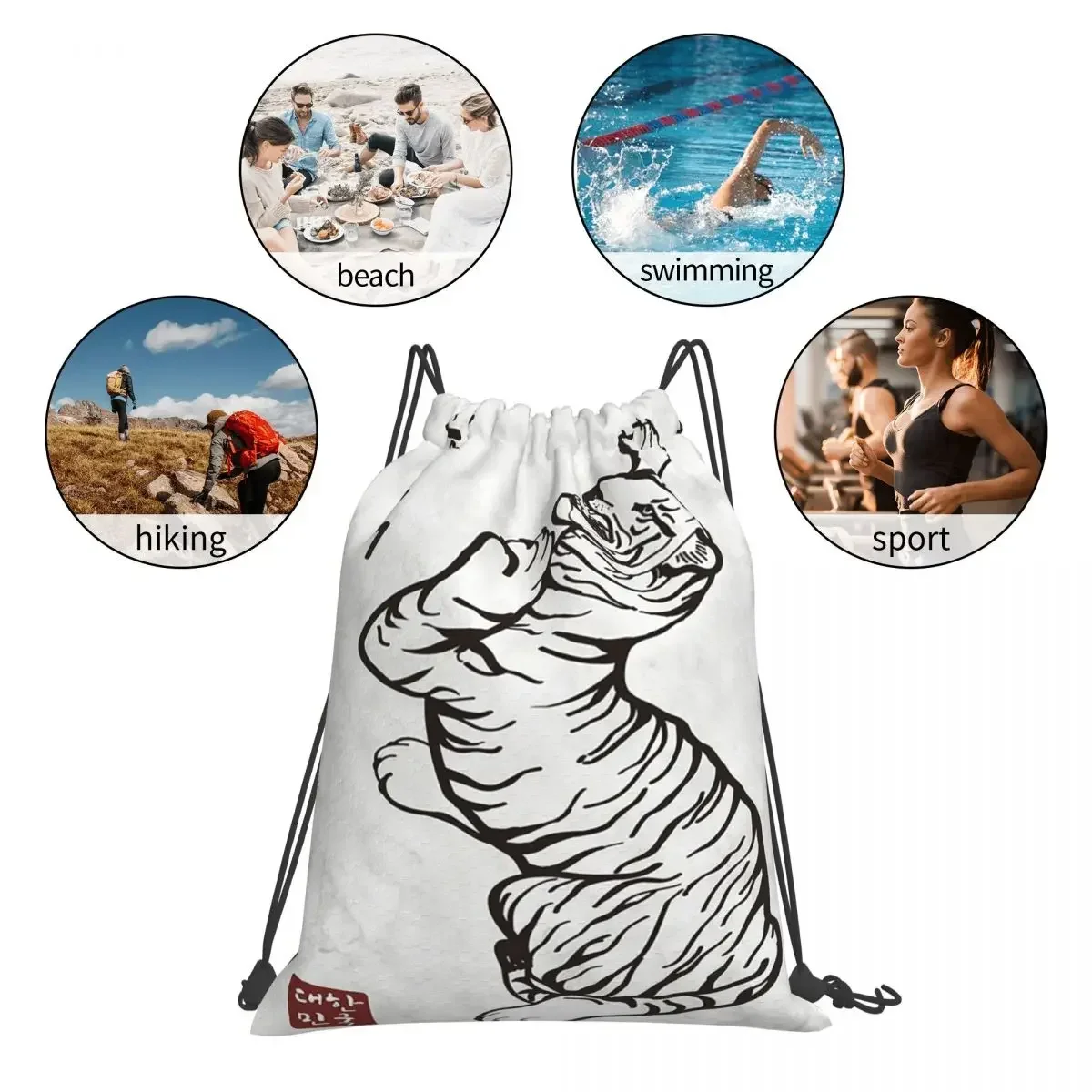 Корейские карты с алфавитом Hangul рюкзаки мраморной текстурой изображением тигра