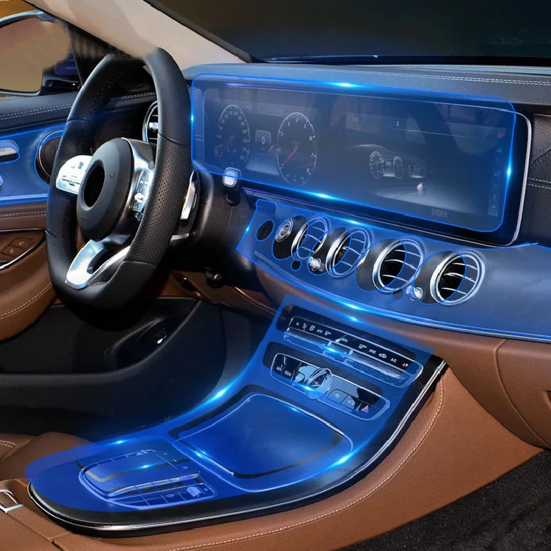 

For Mercedes Benz Class-E W213 2019-2020 Car Interior Console Gearbox Panel Film Salon Frame Cover Sticker Strips TPU Accessorie