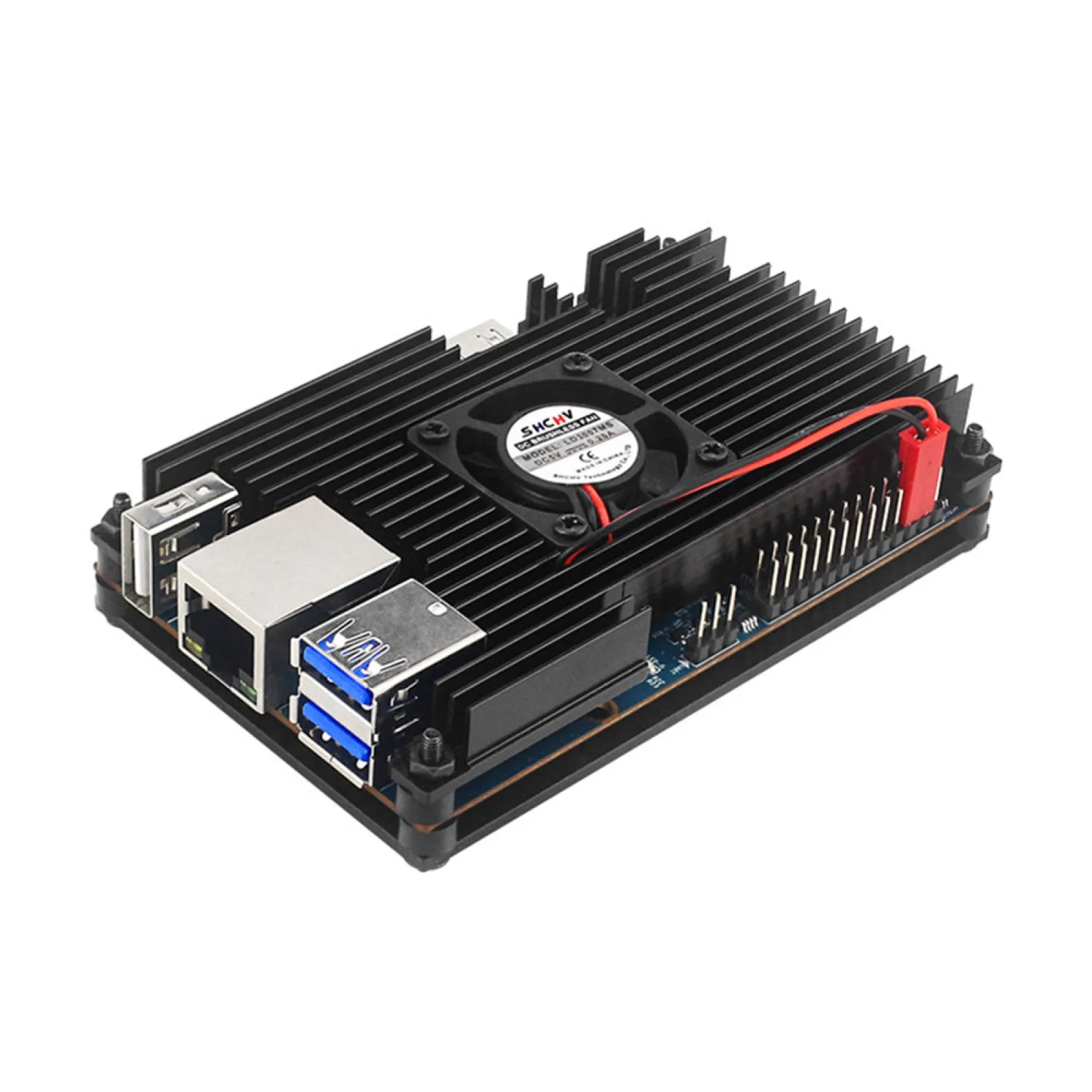 

Для Orange Pi 5, алюминиевая проекция с вентилятором, Активный Пассивный Охлаждающий радиатор с радиатором, черный металлический корпус для Orange Pi 5