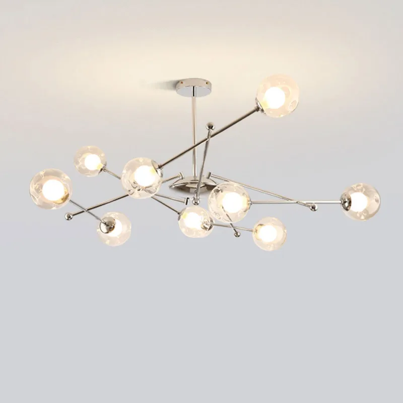 Зеркальная хромированная люстра стильное украшение для гостиной спальни кухни