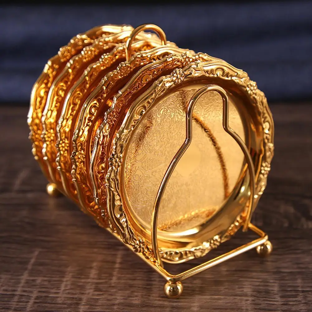 

Gold Storage Tea Tray Set Stainless Steel Silver Cake Fruit Plate Jewelry Display Tray Wedding Dessert Plate For Home Decor 1 Se