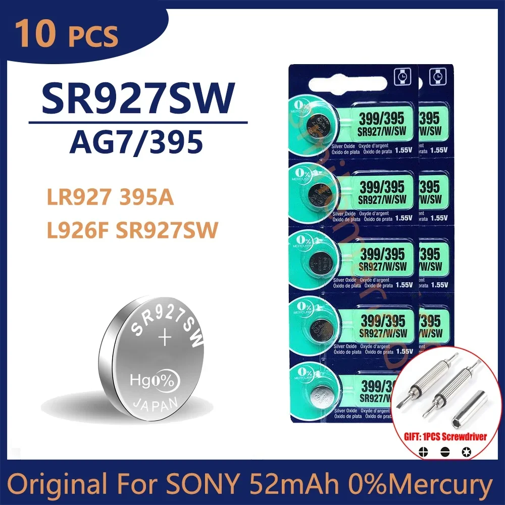 Литиевые батарейки для Sony SR927SW AG7 395 LR927A 395AL926F 10 шт