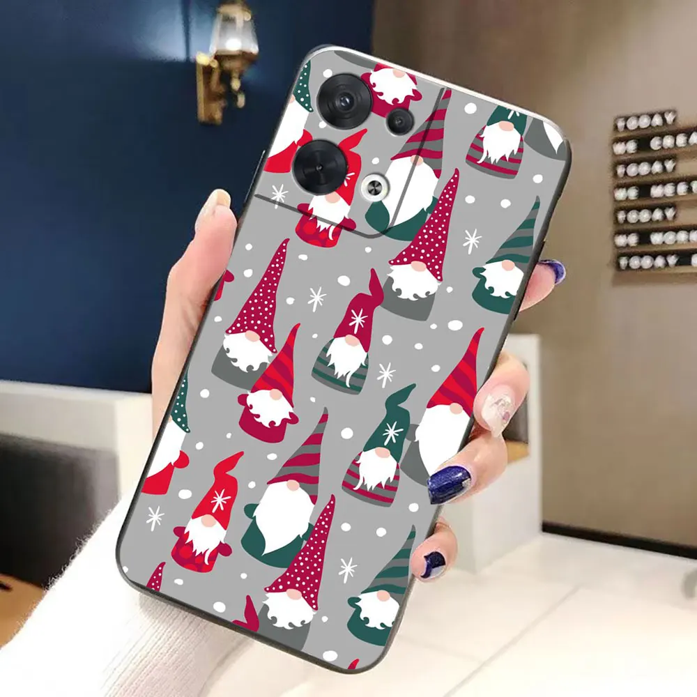 С Рождеством чехол для телефона с шляпой Санта-Клауса OPPO RENO 11 11F 10 8T 8 7Z 7 6Z 6 5 5F 4 4F LITE