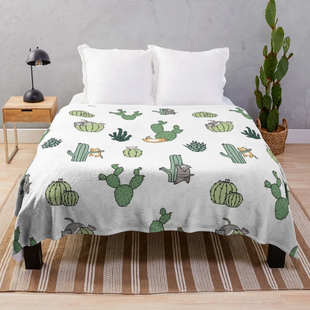 

Cacti Cats Throw Blanket Ugg Blankets And Throws Fur Blankets And Throws Faux
