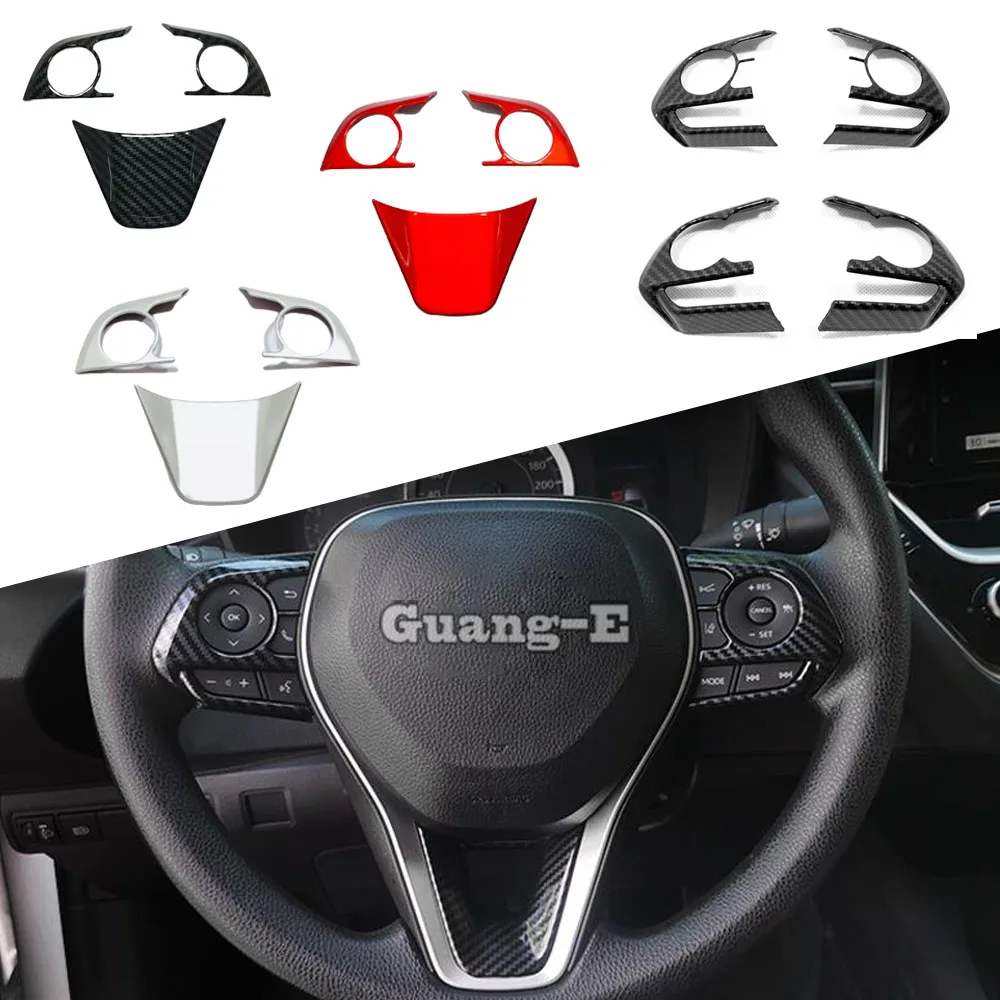 

Steering Wheel Kit Trim Covers Car Accessories Interior Decoration Frame Styling Stickers For Toyota RAV4 2019 2020 2021 2022