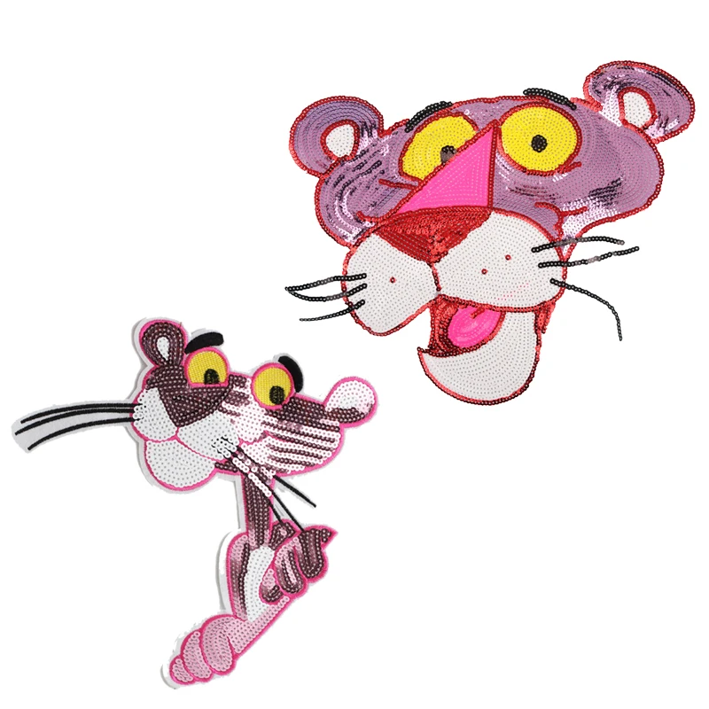 

New Large Tiger Patches Sequins Cartoon Animal Embroidery Appliques Diy Clothing Stickers Sew on Patch Handmade Accessories