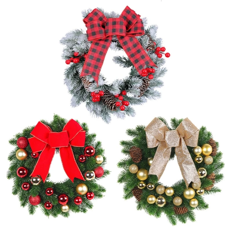 

Exquisite Christmas Wreath with Bow Perfect for Indoor and Outdoor Decorations Spread Holiday Cheer in Public Place