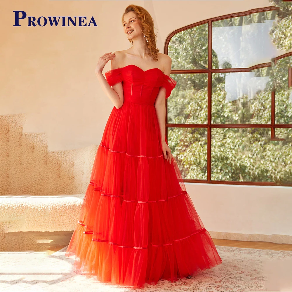 

Prowinea Generous Engagement A-LINE Formal Party Dresses For Women Sweetheart Off The Shoulder Pleat Floor Length Customised