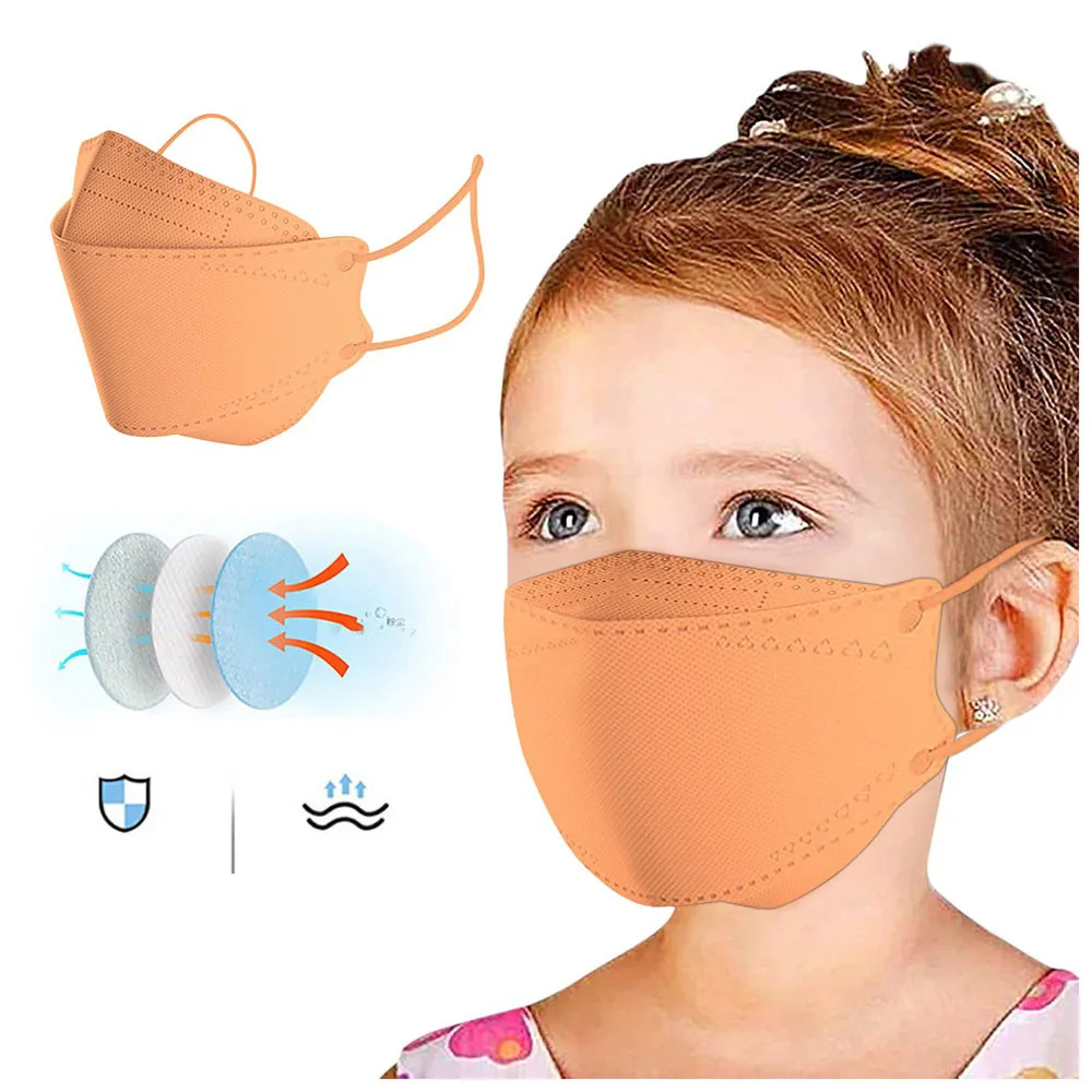 

50pcs Disposable Mask For Children Aged 2-12 Solid Color Outdoor Face Masks Kids Masque Halloween Cosplay Non Woven Face Mask #4