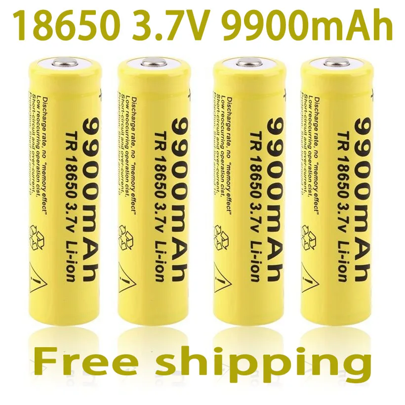 

2-20pcs/Lot 18650 battery 3.7V 9900mAh rechargeable liion battery for Led flashlight Torch batery litio battery+ Free Shipping