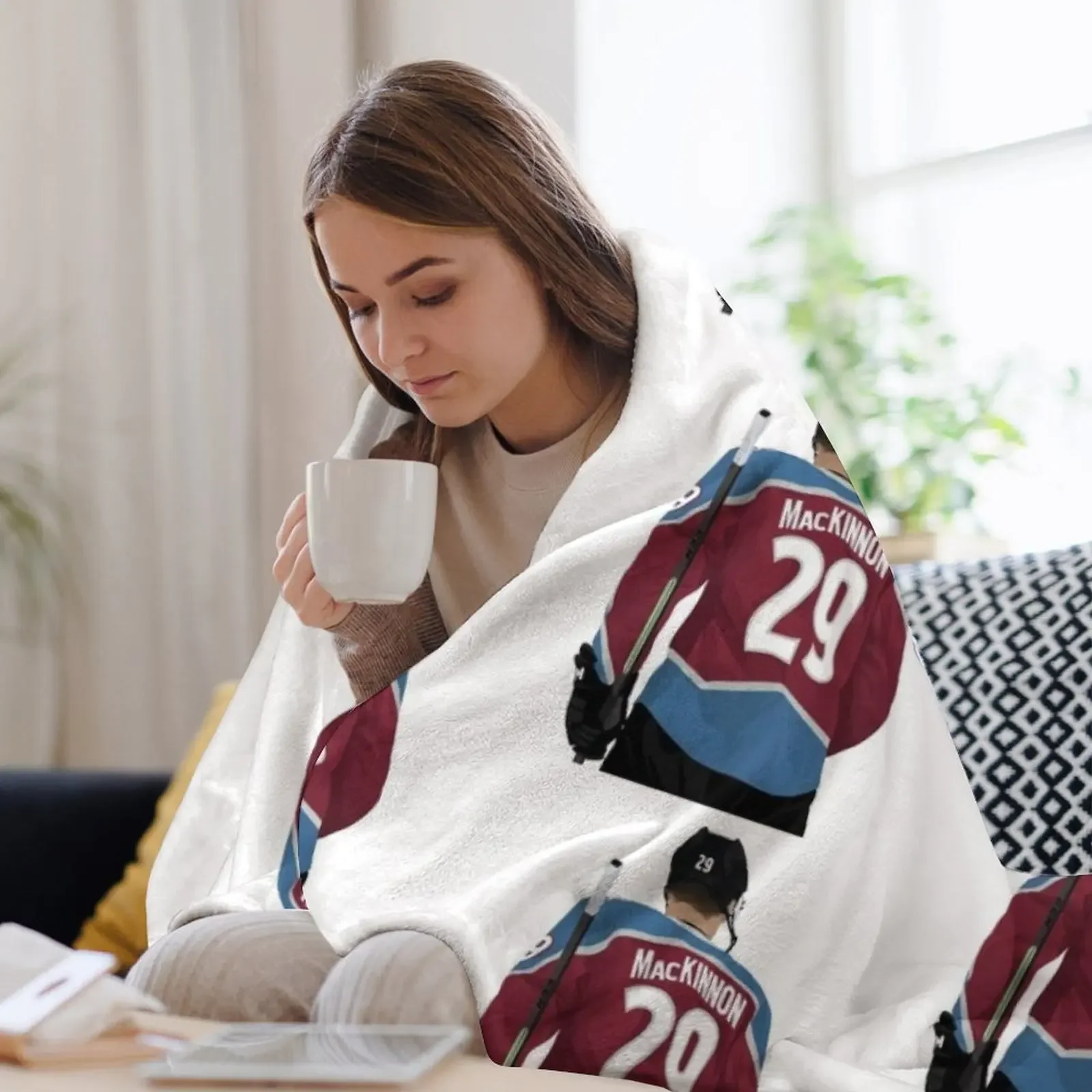 Фото Плед Nathan MacKinnon 29, покрывала, полярное постельное белье на заказ, одеяла №3