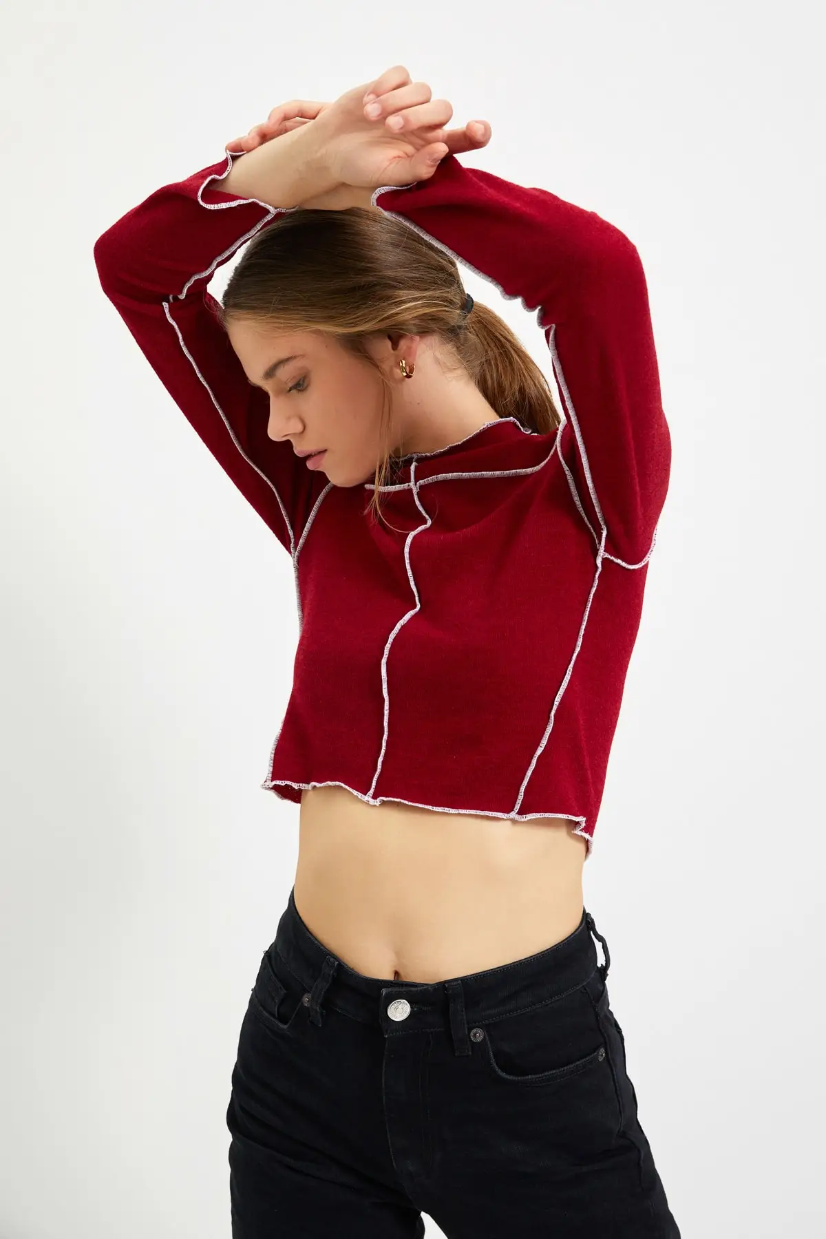 

Trendyol Baby Overlock Detailed Knitted Blouse TWOAW22BZ0282
