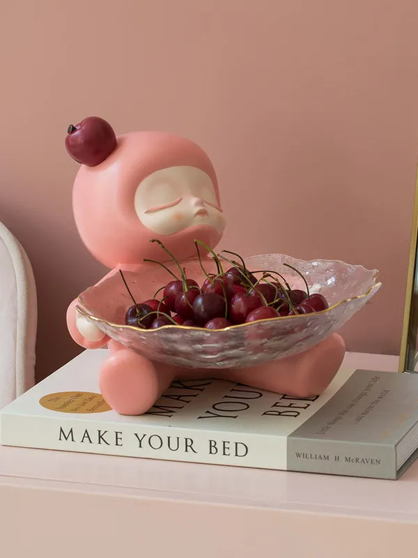 

2022 Crystal Glass Fruit Bowl Living Room Tabletop Snack Candy Plate Home Decoration