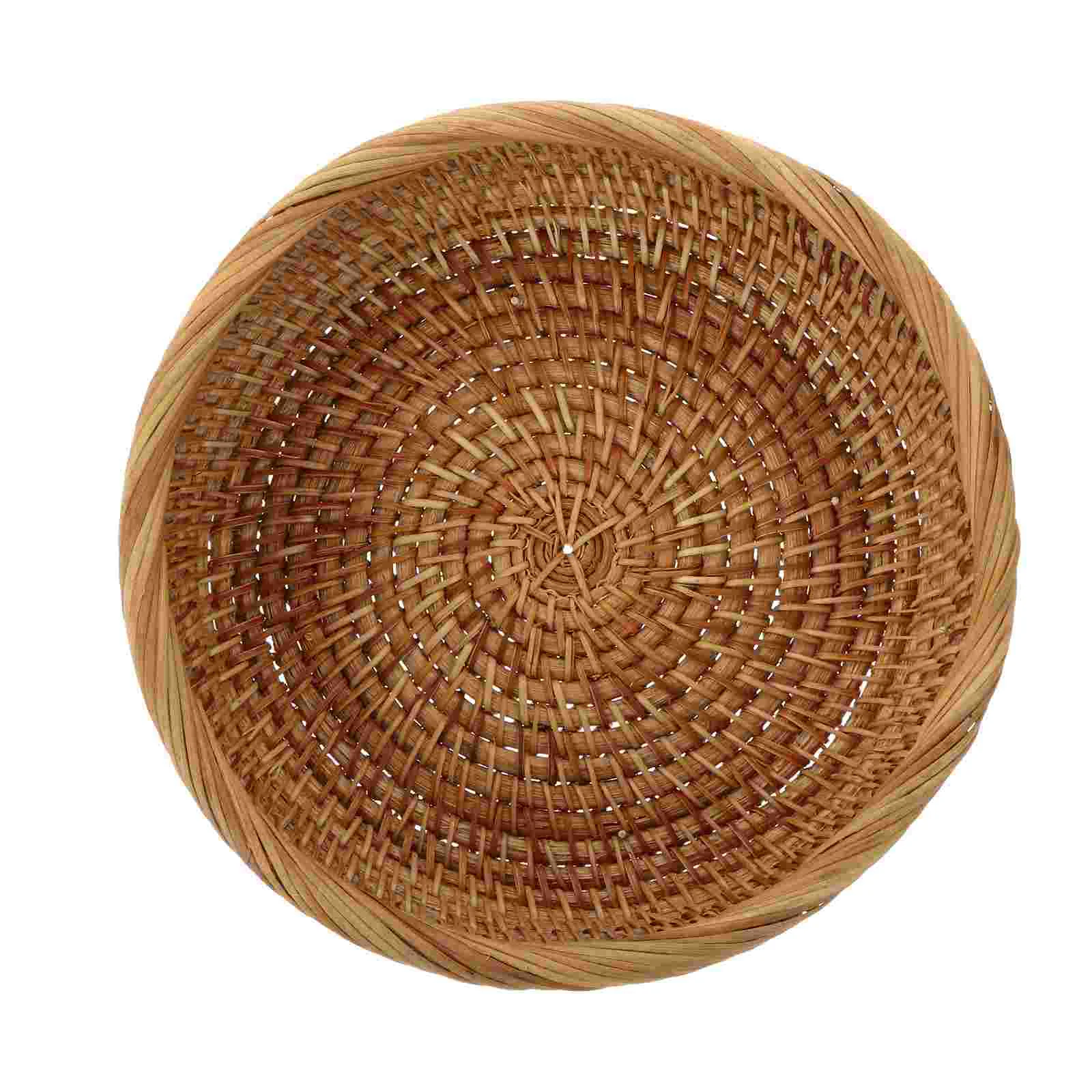 

1Pc Home Kitchen Basket Fruit Basket Rattan Storage Basket Bread Basket