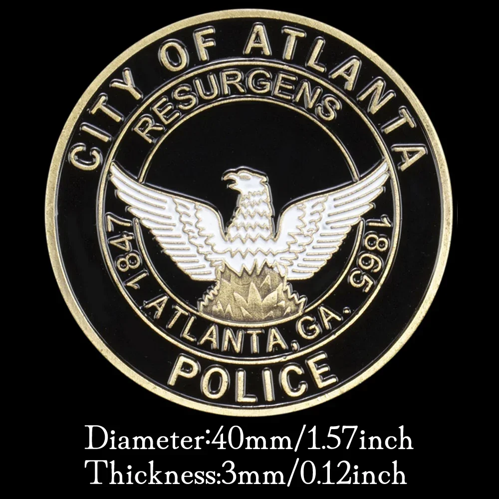 Сувенирная монета департамента полиции города Атланты с бронзовым покрытием Saint