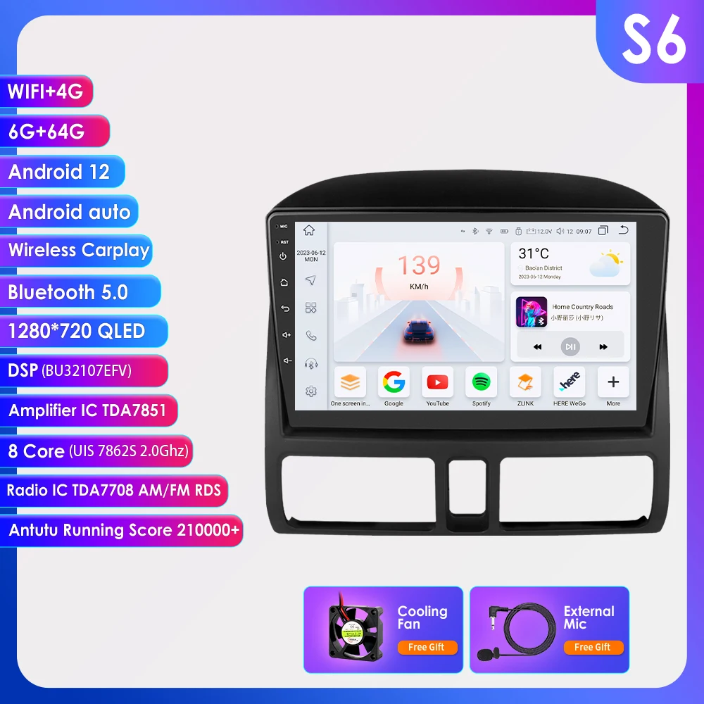 

Hizpo AI голосовое радио для Honda CR-V CRV 2 2002-2006 стерео головное устройство Android авто автомобильный мультимедийный видеоплеер Carplay GPS 2din