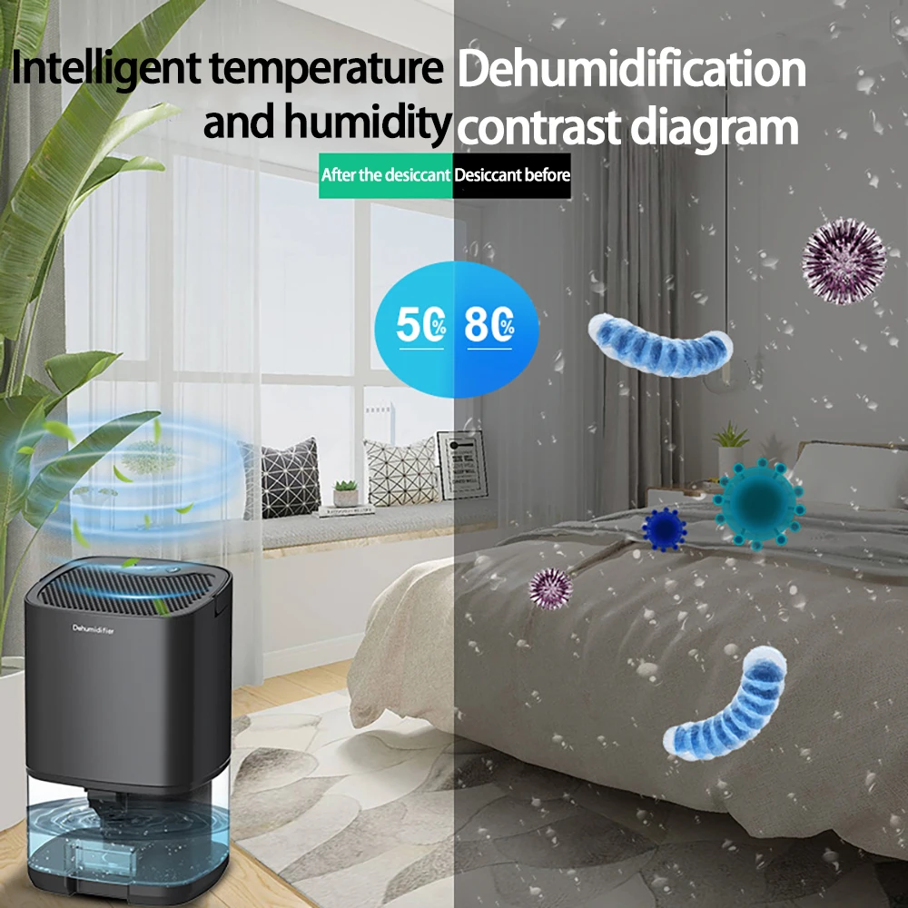 Переносной осушитель и очиститель воздуха премиум-класса 2 в 1 для дома комнаты