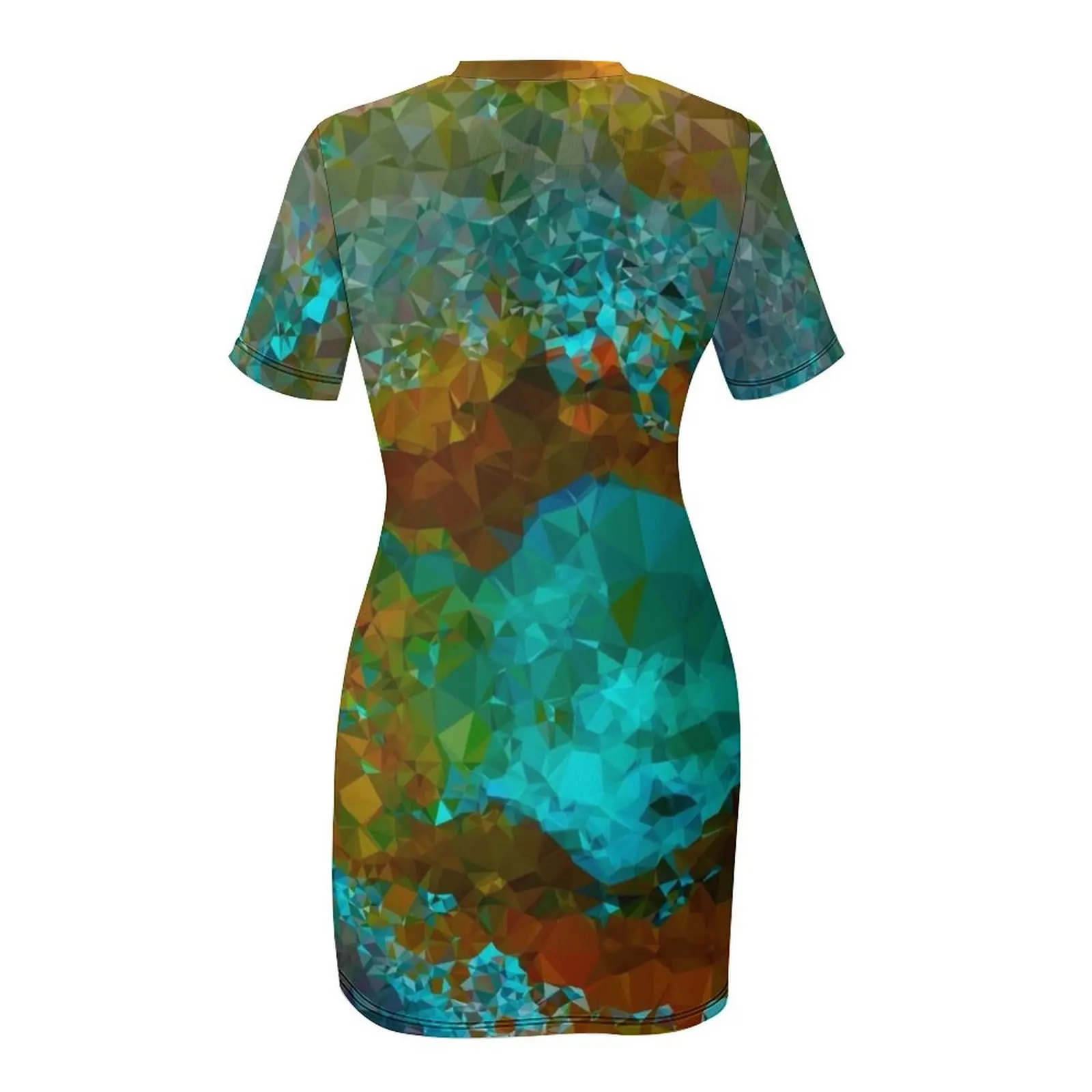 Медное платье Verdigris с низким полиэтиленовым геометрическим треугольником и