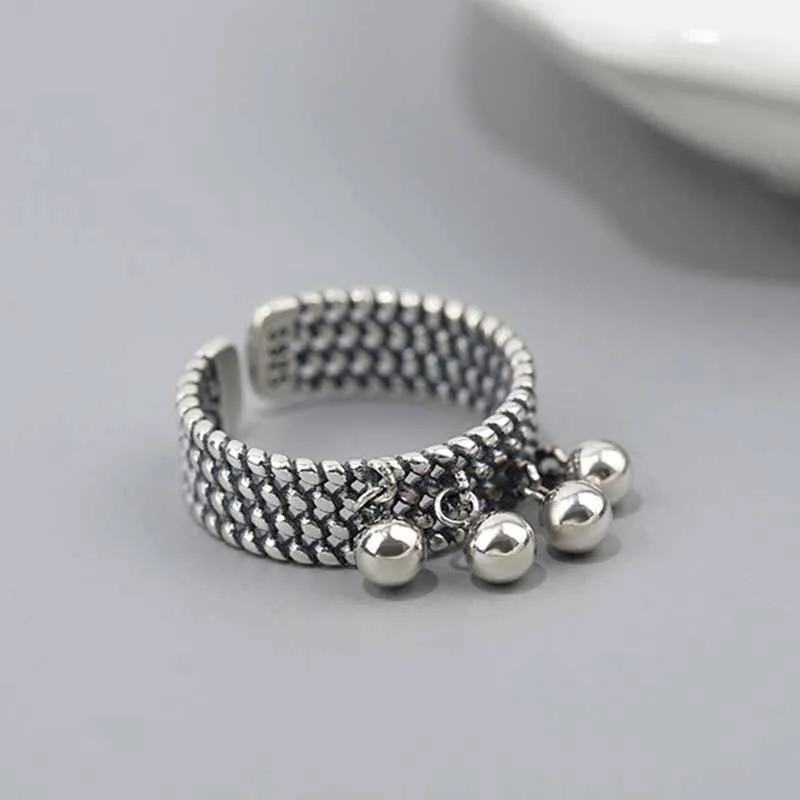 

925 Sterling Silver Smooth Surface Bead Adjustable Rings For Women Wedding Luxury Jewelry Accessories Items With Free Shipping