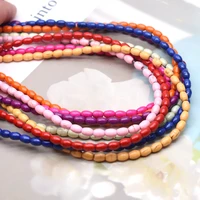 4x6mm bright smooth color seed beads natural turquoise stone rice shape spacer loose beads for jewelry making diy bracelet