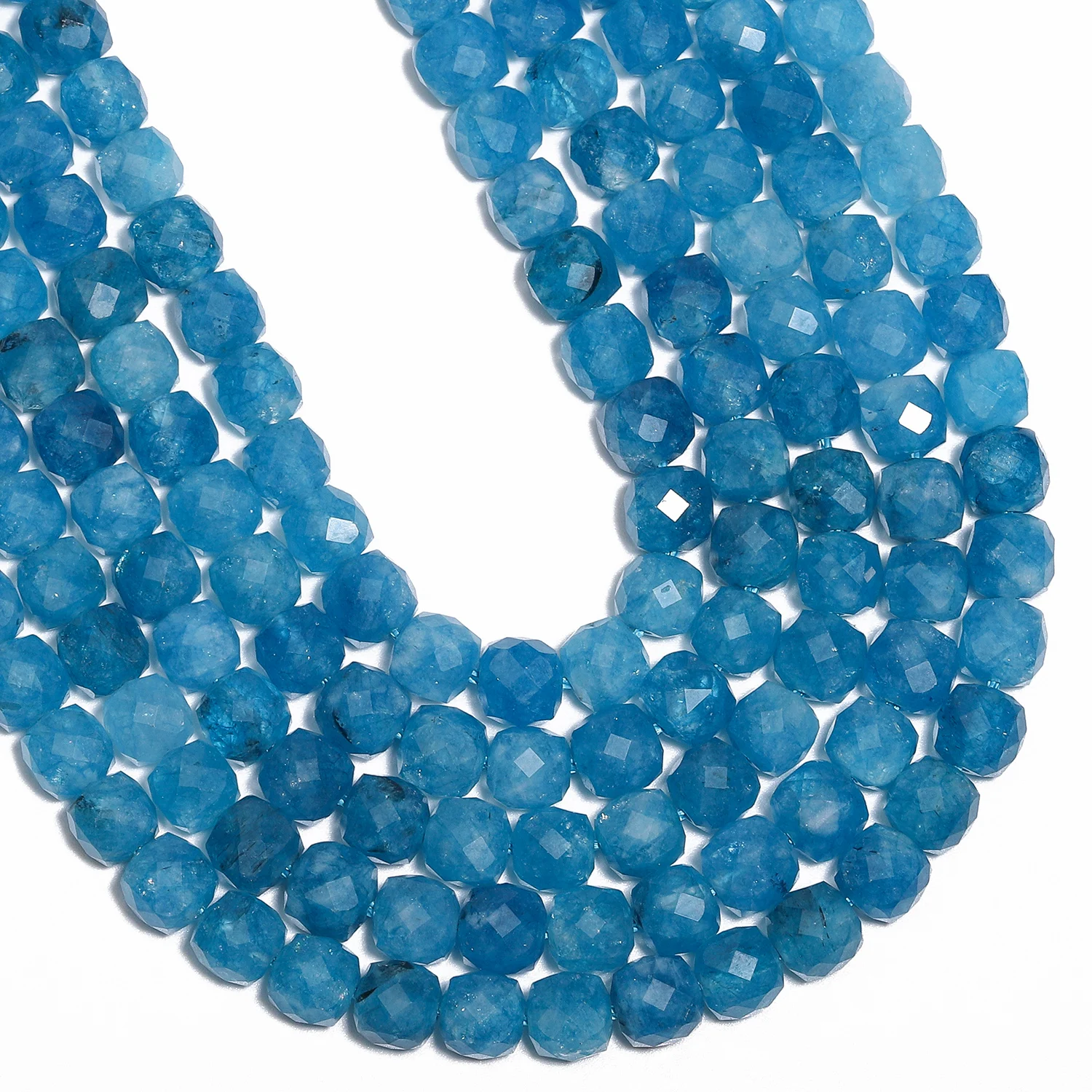 7 мм граненый квадратный зеркальный браслет ручной работы из натурального камня