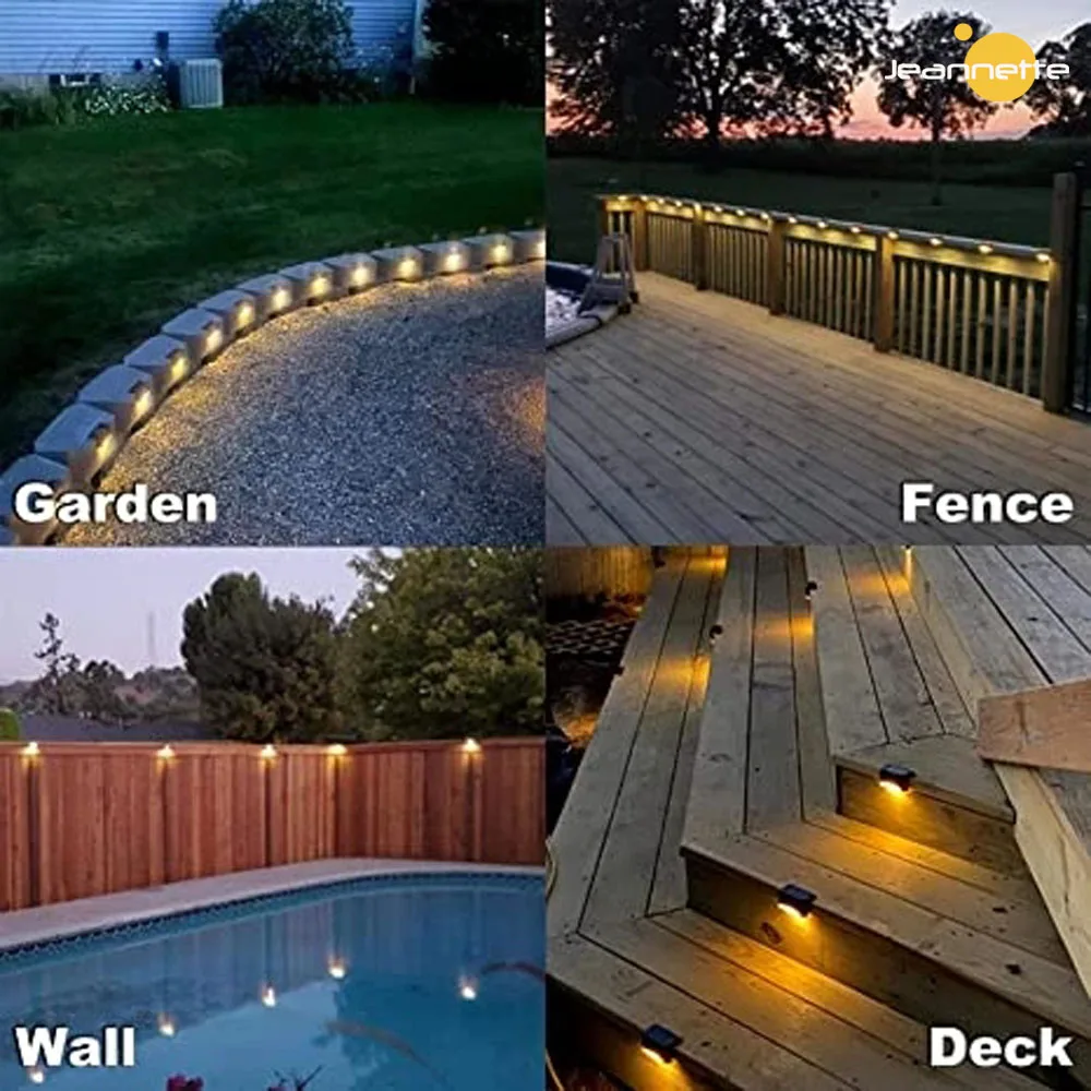 Solar Deck Lights 16/24pcs Fence Post Solar Lights Patio Pool Stairs Step Pathway Weatherproof LED Deck Powered Outdoor Lights images - 6