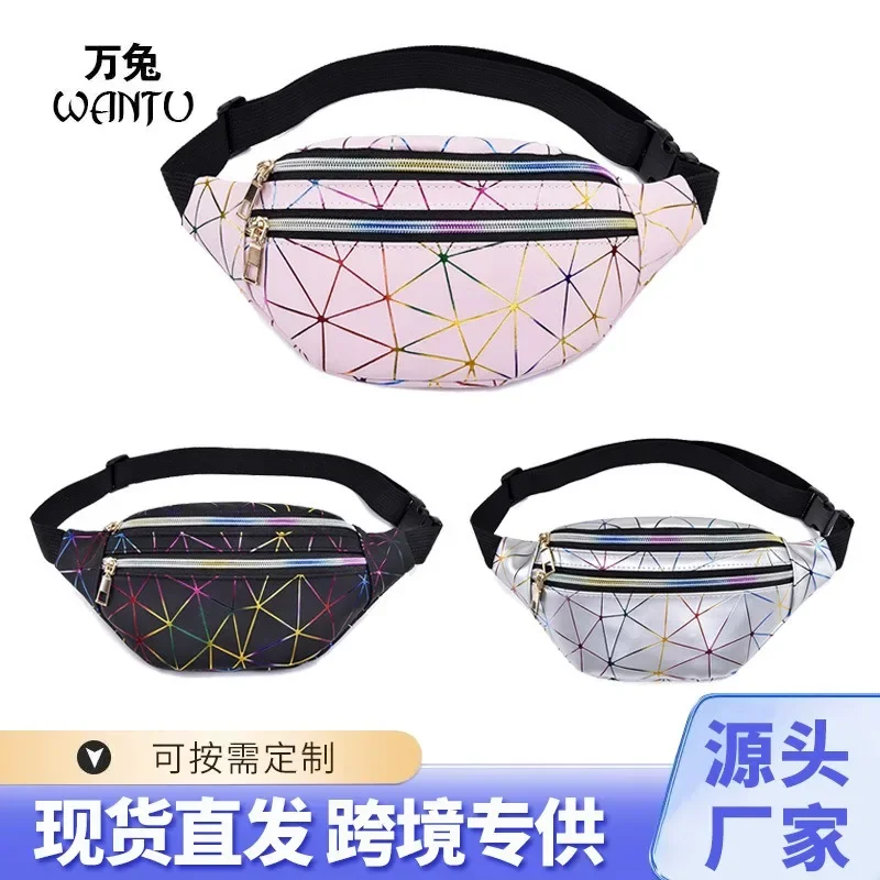 Женская Модная Универсальная Поясная Сумка С Геометрическим Узором Лазерная