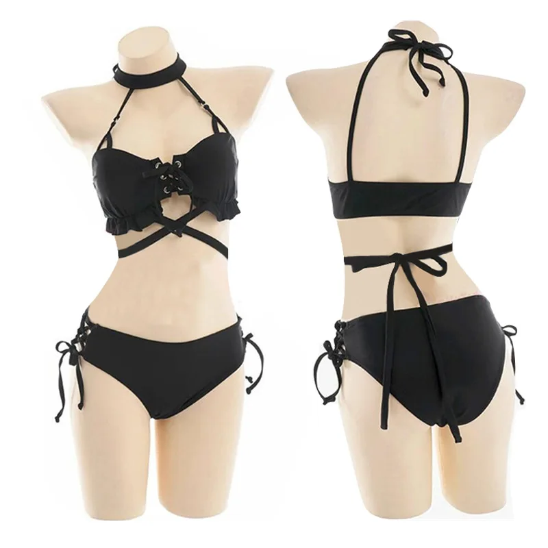 

Anime Death Note Cosplay Clothing MisaMisa Women's Sexy Black Suspender Swimsuit