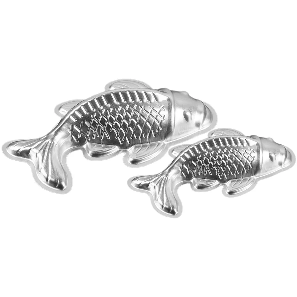 

2 Pcs Nonstick Chocolate DIY Molds Molds Sushi Carp Cake Molds Aluminum DIY Jelly Mold Nonstick Baking Sheets