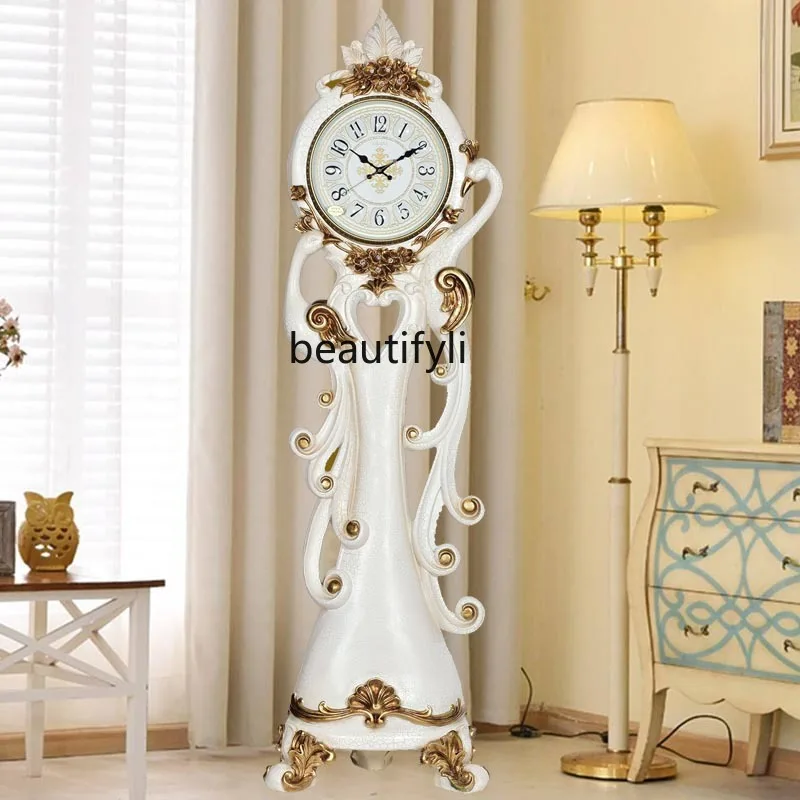 

CXH European Style Ornaments Villa Vertical Large Clock Clock Home Ornament Furnishing Desk Clock