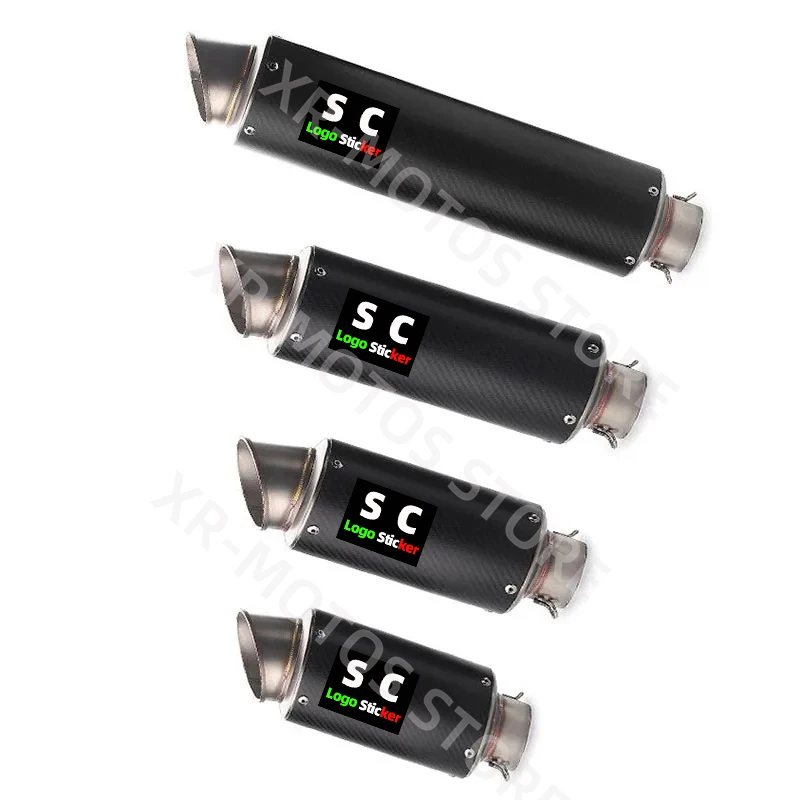 Длинный 51 60 мм Универсальный выхлопной глушитель из углеродного волокна sc для
