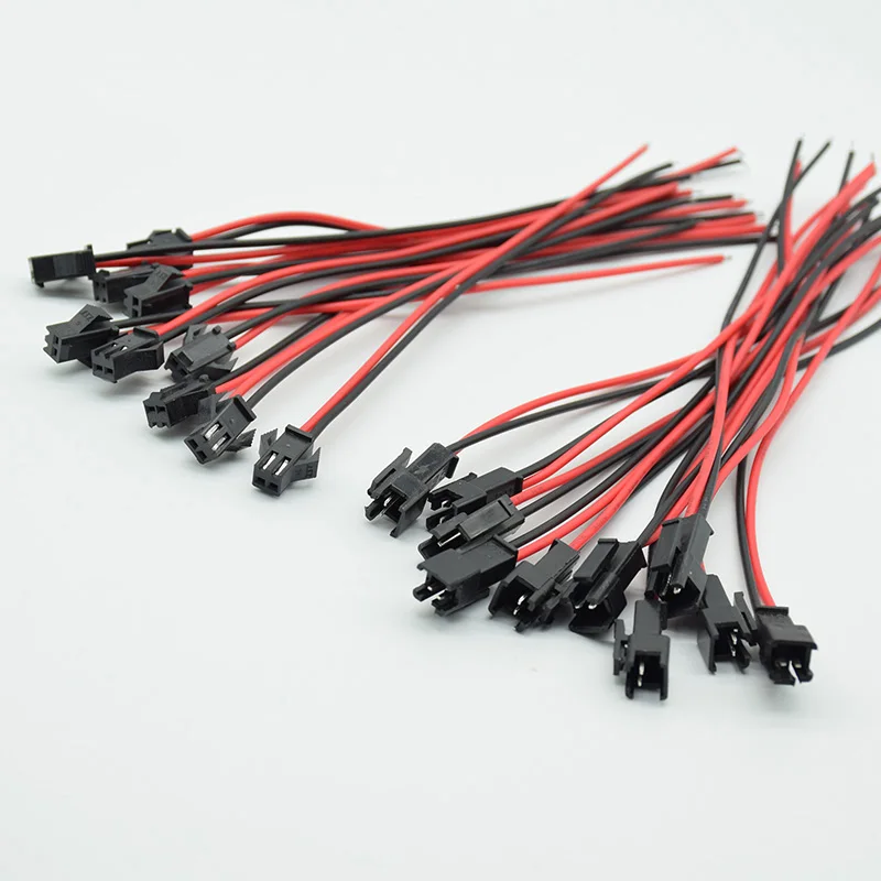 10 Pairs 12CM JST SM 2 Pins Plug Male and Female Wire Connector Cable Pigtail For LED Strip Light Tape Lamp | Обустройство дома