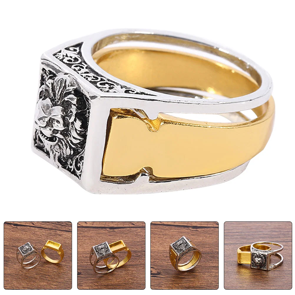 

Rings Ring Gothic Menrider Secret Vintage Jewelry Hop Hip Finger Costume Box Punk Biker Compartmentstoragehead Viking Fashion