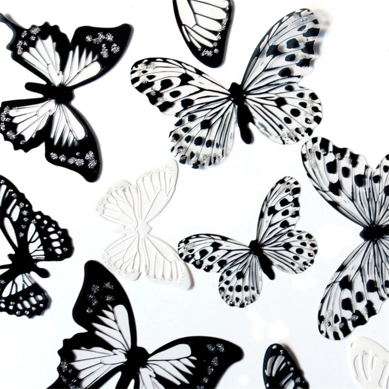 

18Pcs/lot 3D Crystal Butterfly Wall Sticker Beautiful Butterflies Art Decals Home Decor Stickers Wedding Decoration on The Wall