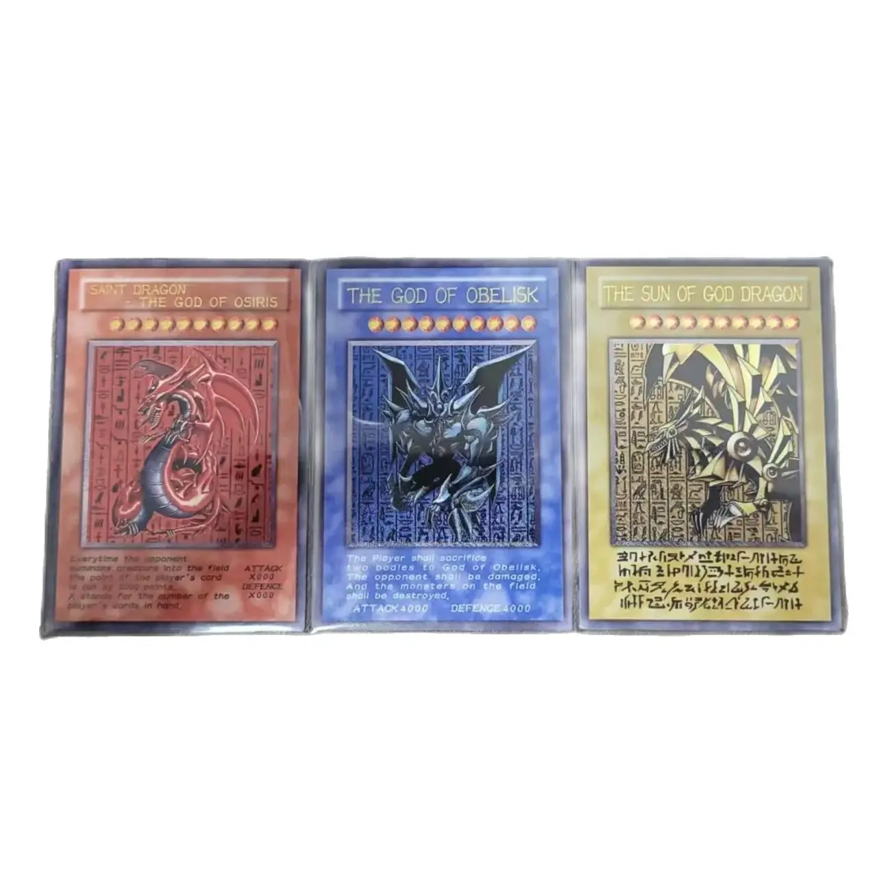 

Yu Gi Oh Ultimate Rare Three Fantasy Gods Sky Dragon Giant Trooper Wing Dragon Comic Edition Collection Card Toys (not original)