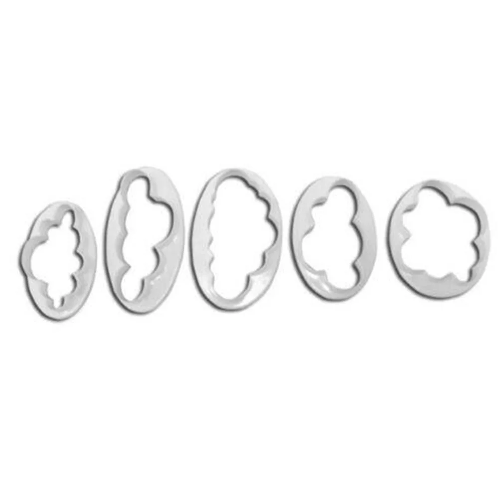 

5PCS Fondant Fudge Cutter Cloud Plastic Chocolates Cake Cookie Cutter Buscuit Mold Baking 3D Printed Bakeware Decorating Tools