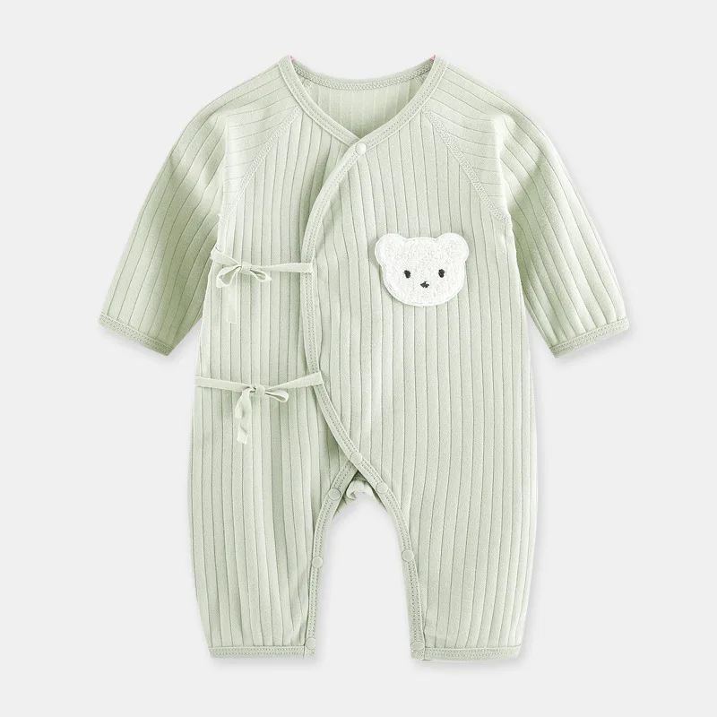 Spring Summer 0-6M Newborn Baby Girl Boy Romper 100% Cotton Solid Soft Infant Jumpsuit Casual Cartoon Bear Clothes For Girls Boy