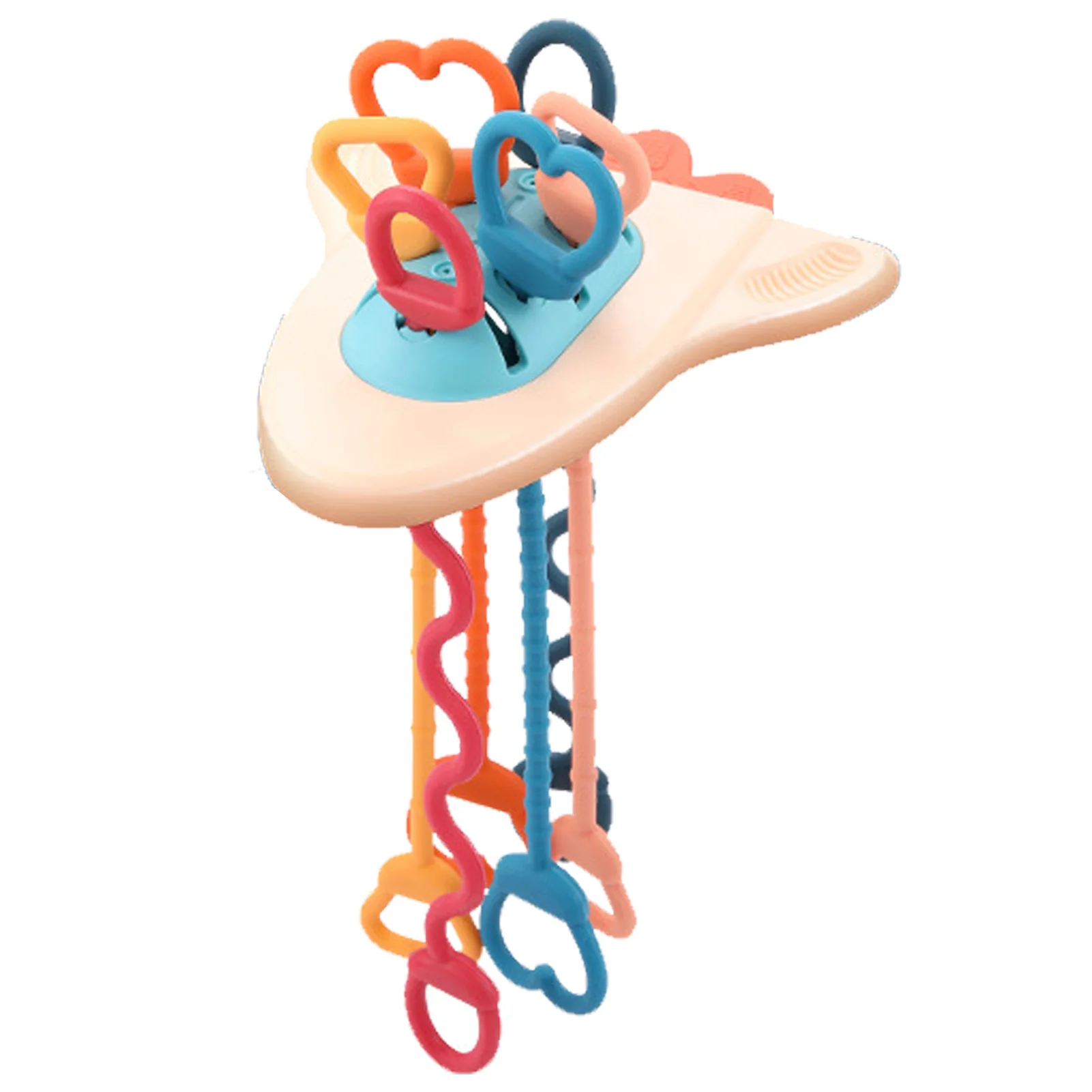 

Sensory Toys For Toddlers UFO Food Grade Silicone Pull String Activity Toy Baby Finger Exercise Fine Motor Skills Toys