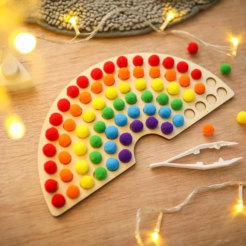 

Rainbow block ball toy children's early education puzzle hands-on toys hand-eye coordination bead toy surprise gift for children