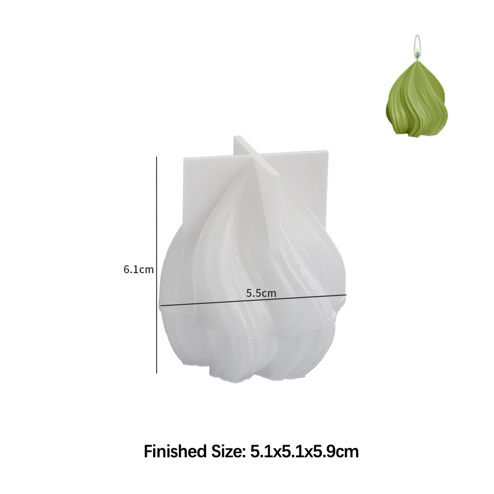 Спиральная каплевидная силиконовая форма для изготовления свечей гель-мыло