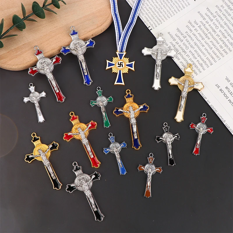 

1 Pc Brand New And High Quality Color Preserving Metal Jewelry Accessories Cross Pendant Jewelry Car Bag Decoration Pendant