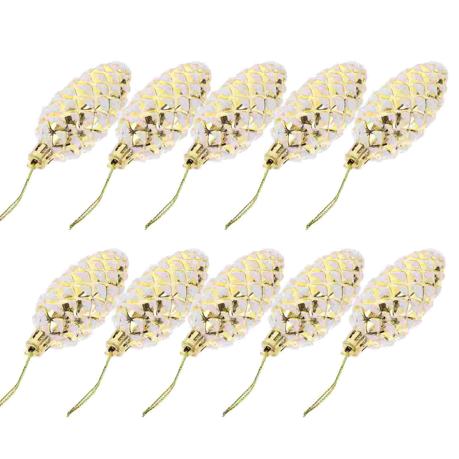 

10pcs Pine Cones Pendant Charms Christmas Tree Ornaments Xmas Party Hanging Decorations