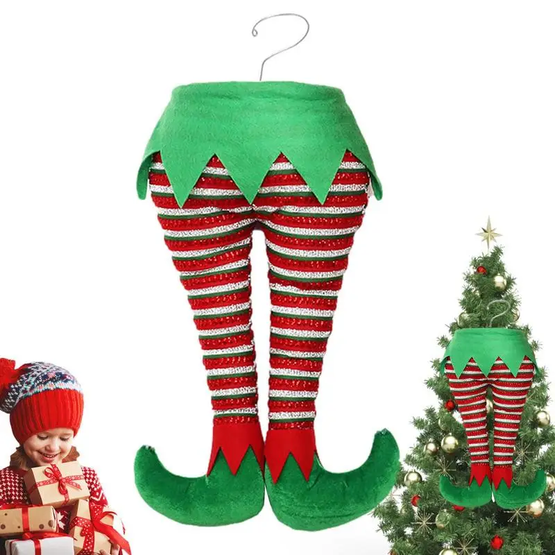 

Elf Legs Tree Ornaments Elf Legs For Christmas Decorations Christmas Elf Stuffed Legs Stuck Tree Topper Decorations -Christmas