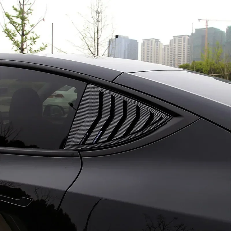 Фото Для Tesla Model 3/3 Highland Model Y/Y Juniper задние треугольные жалюзи задний треугольный спойлер на окно жалюзи крышка украшения №3