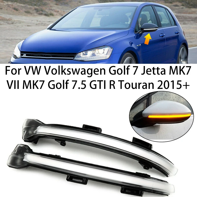 

Светодиодные фонари для Volkswagen Golf 7 Jetta MK7 VII MK7 Golf 7,5 GTI R Touran, динамический сигнал поворота, Зеркальные автомобильные лампы