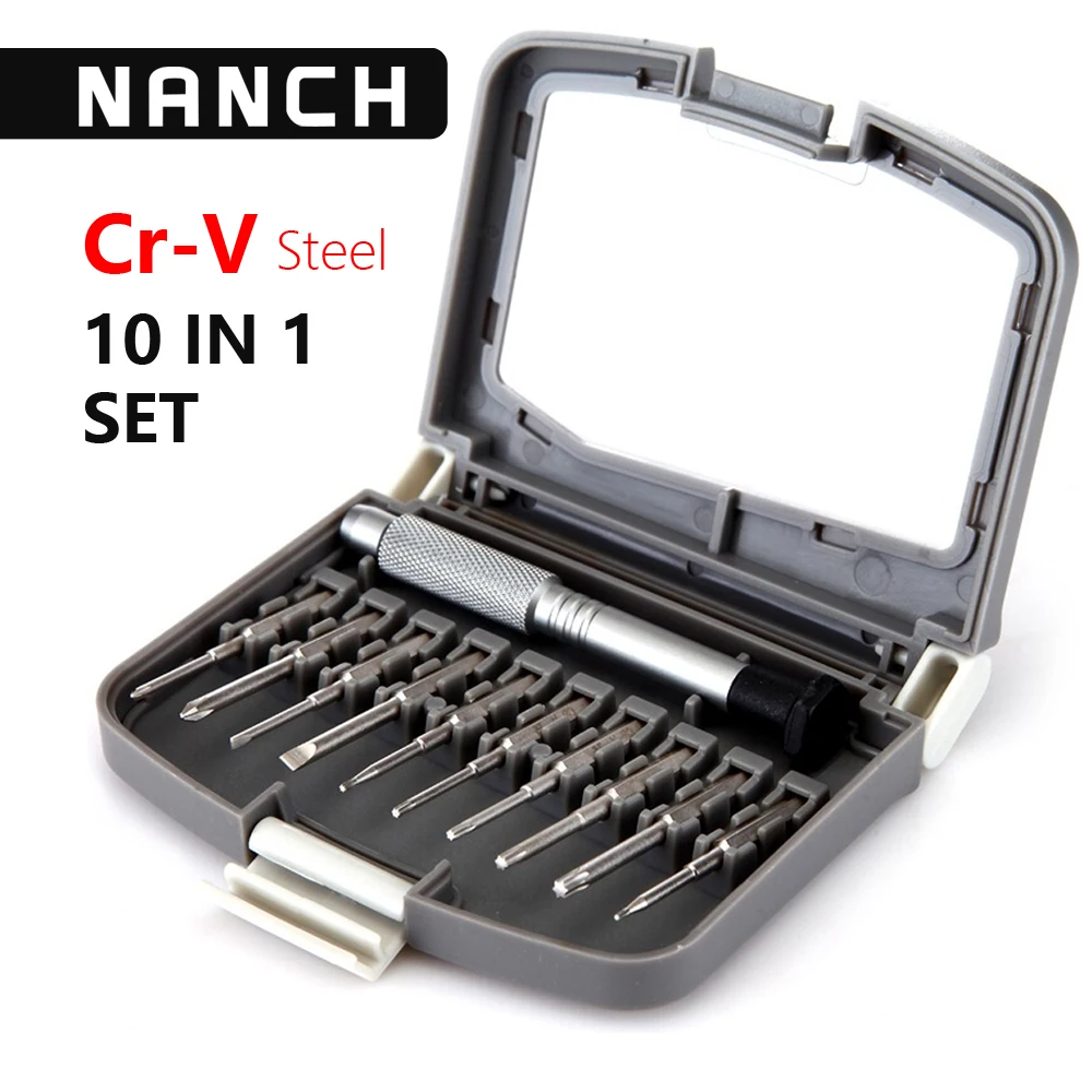 Набор инструментов для ремонта телефонов NANCH 10 в 1 стальная Отвертка из CRV