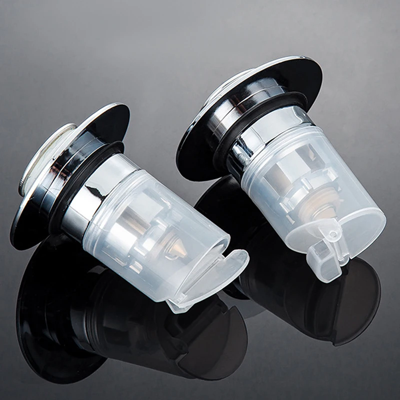 

1pc Triple Blockade Pop Up Sink Stopper Universal Stainless Steel Pop-Up Bounce Core Filter Hair Catcher Deodorant