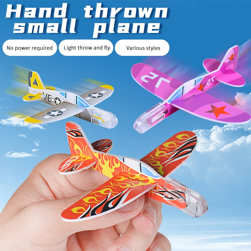 

10pcs Mini Foam Plane Glider Hand Throw Airplane Light Inertial EPP Bubble Planes Classic Outdoor Launch Fighter Kids Toys