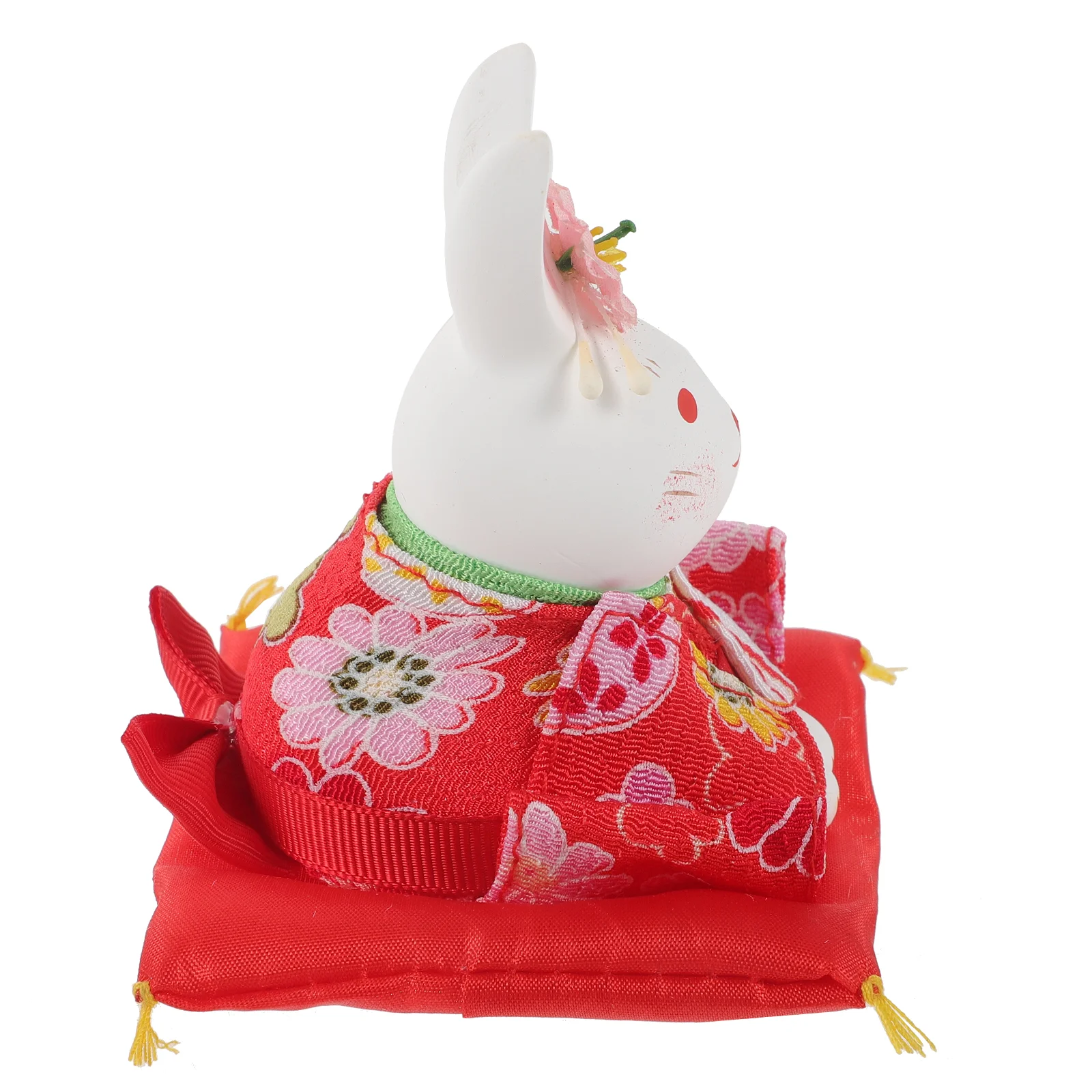 

Rabbit Ornament Japanese Style Decoration Sakura Decor Statue Car Ornament Plaster Bunny Figurines Home Accessories